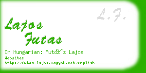lajos futas business card